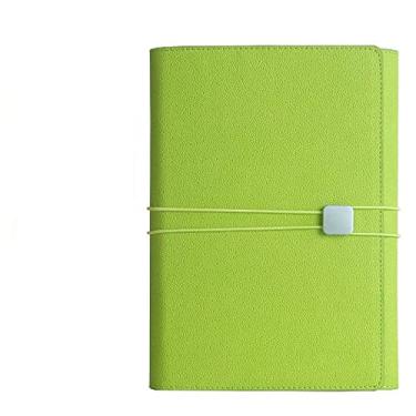 Imagem de A5 caderno criativo de folhas soltas multi-função bloco de notas de negócios conta de mão de negócios capa de couro notebook capa protetora, verde, 2 peças