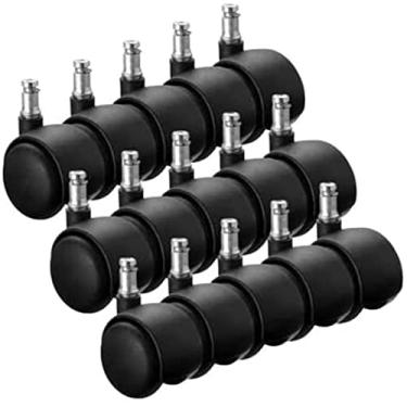 Imagem de Kit com 15 Rodízios Giratórios em Nylon para Cadeiras de Escritório e Gamer, 50mm, Alta Capacidade de Carga - Escritex
