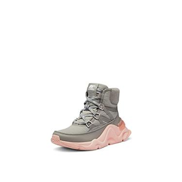 Imagem de SOREL Bota feminina Kinetic RNEGD Storm Boot — Botas de inverno impermeáveis de tecido e couro PU, Pomba, flor de pêssego, 9