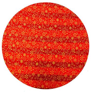 Imagem de Capa de Sousplat Tricoline Natal Vermelha p/Base MDF 35cm