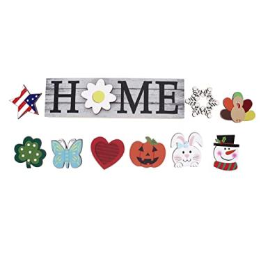 Imagem de Placa de letras de madeira, placa de densidade decorativa, placas de mesa autônomas, decoração de parede, sinais de palavras decorativas, bloco de amor rústico para enfeite de prateleira, presentes de