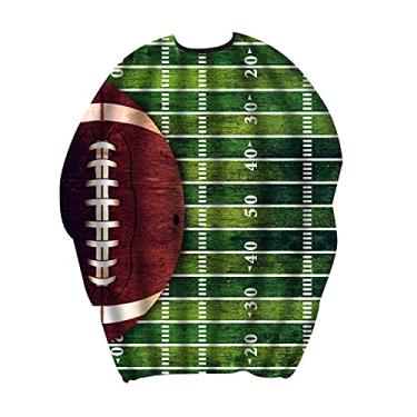 Imagem de Capa de corte de cabelo impermeável de futebol americano para adultos e crianças capa de barbeiro profissional com fecho de pressão ajustável 129,5 cm x 140,7 cm