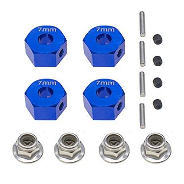Imagem de Cubos de roda sextavados de alumínio de 12 mm com pinos de eixo de substituição de 1654 para RC Traxxas 1/10 Slash 4x4, Stampede 4WD (pacote com 4)