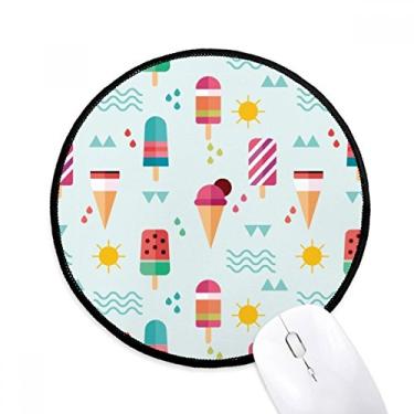 Imagem de Sun Mountain River Picolé doce sorvete mousepad desktop escritório tapete redondo para computador