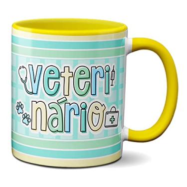 Imagem de Caneca Profissão Veterinário Saúde Animais Presente Fofo (Amarela)