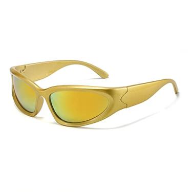 Imagem de Óculos de sol Steampunk para mulheres Óculos de sol ovais espelhados masculinos Vintage Hip Hop Punk Óculos, 15, tamanho único