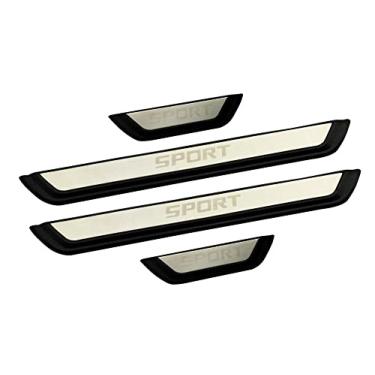 Imagem de GZBFTDH Proteção de Peitoril Soleira da Porta, para Toyota C-HR CHR 2018-2022 Carro Acessórios, Aço Inoxidável Kick Plate Guard de Pedal de Limiar Protetor, Peças para Automóveis