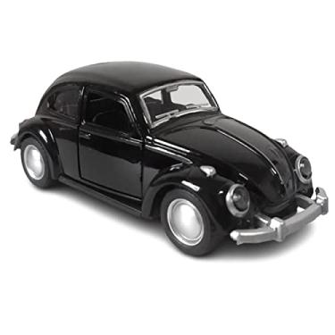 Imagem de Fusca de Brinquedo Miniatura Carrinho de Ferro com Abertura das Portas e Pneu de Borracha (Preto)
