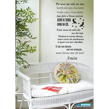 Imagem de Adesivo de parede frase pai nosso bíblico tamanho 50cmx90cm