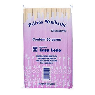 Imagem de Hashis de Madeira Descartáveis Casa Leão 50 Pares