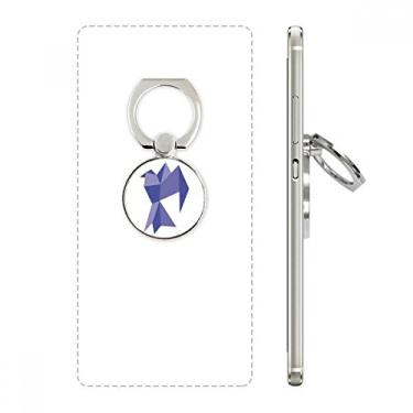 Imagem de Anel de telefone com padrão de pombo abstrato origami roxo suporte de laço ajustável