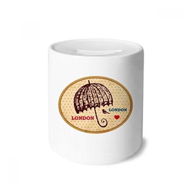 Imagem de DIYthinker Carimbo de guarda-chuva de Londres britânico caixa de dinheiro caixa de cerâmica porta-moedas presente de cofrinho