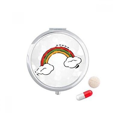 Imagem de Caixa de comprimidos com estampa de ilustração de vento em formato de arco-íris para guardar remédios