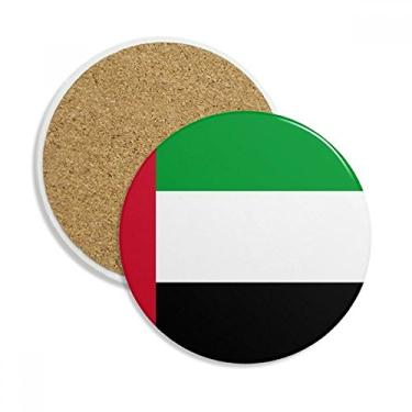 Imagem de Caneca de porta-copos com bandeira nacional dos Emirados Árabes Unidos e Ásia Country Caneca de proteção de mesa Pedra absorvente