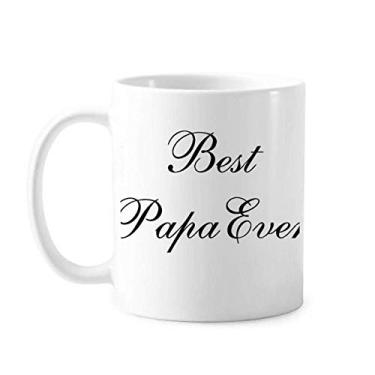 Imagem de Best Papa Ever Citação Art Deco Presente Caneca Moderna Cerâmica Café Porcelana Talheres