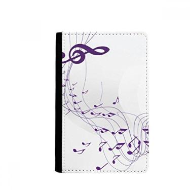 Imagem de Carteira Flappg roxa notas musicais branco porta-passaporte Notecase Burse carteira porta-cartões