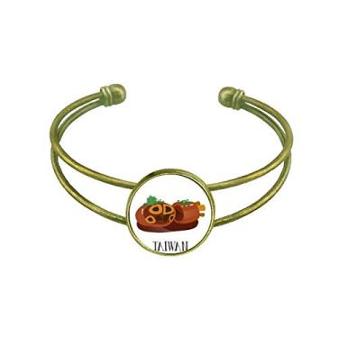 Imagem de Pulseira de viagem de Taiwan com intestino grande de cobra, joia retrô de punho aberto