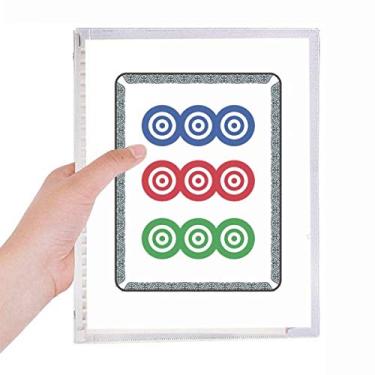 Imagem de Caderno Mahjong Circle Dots 9 Tile Pattern Notebook Folhas Soltas Diário Recarregável Diário Papelaria