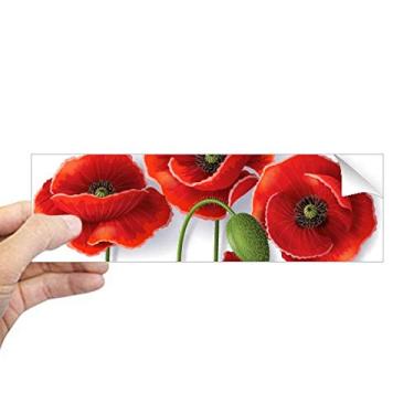 Imagem de DIYthinker Pintura de flores vermelhas com pétalas de papoula de milho adesivo retangular de para-choque para notebook decalque de janela