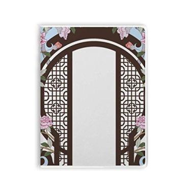 Imagem de Caderno de porta de flor azul da cultura chinesa capa de goma diário capa macia