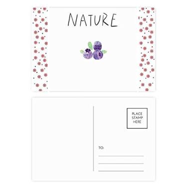 Imagem de Cartão postal de Natal com pintura de planta de mirtilo para celebração, cartão postal Blessing