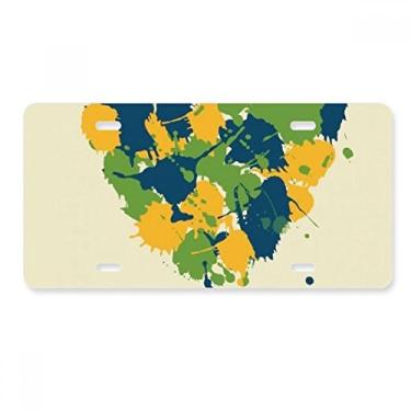 Imagem de DIYthinker Placa de carro em forma de coração My Lovely Brazil Brasil Decoração de aço inoxidável Automobile Tag