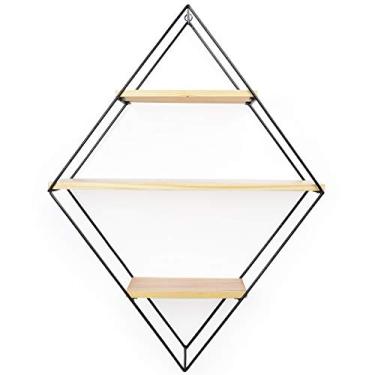 Imagem de Prateleira Suspensa Madeira Losango Home Glass Colorido