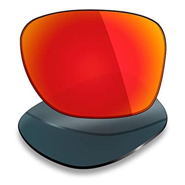 Imagem de Mryok Lentes de reposição para óculos Oakley Latch SQ Asian Fit (AF) – Opções, Polarizado - Vermelho fogo, One Size