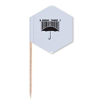 Imagem de Guarda-chuva, código de barras, Art Deco, presente, bandeiras de palito, palitos de cupcake, festa celebração