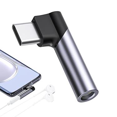 Imagem de pologmase fone ouvido USB | áudio ângulo reto tipo C para 3,5 mm para fone ouvido - Conversor áudio DAC DAC compatível com telefones celulares laptops USB C