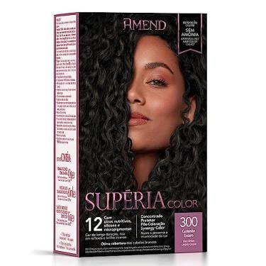 Imagem de Kit Banho De Brilho Amend Supéria Color, 100g, Sem Amônia, Condiciona Os Fios Realçando A Cor, Brilho Intenso E Vitalidade Aos Cabelos, Sem Amônia E Sem Oxidantes (300 Castanho Escuro)
