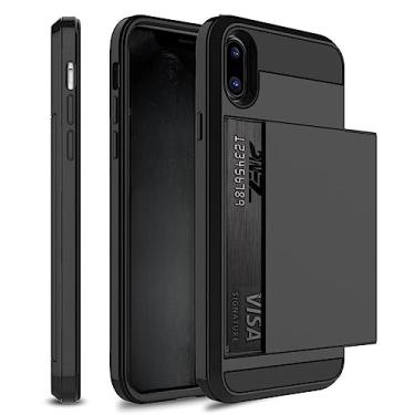 Imagem de Slot para cartão de crédito slide capa de telefone para iPhone 6 6S 7 8 Plus 5 5S SE TPU à prova de choque para iPhone X XS Max XR Capa, K1, para iPhone 5 5S SE