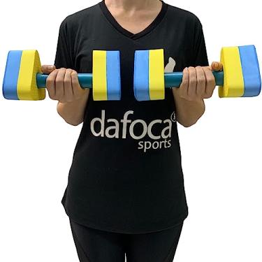 Imagem de Par Halteres Hidroginástica Natação Hidroterapia EVA DF1091 P 1 à 2kg Azul/Amarelo Dafoca Sports