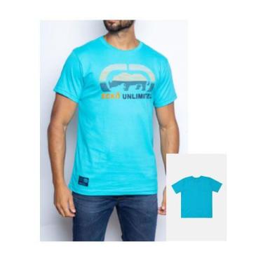Imagem de Camiseta Básica Masculina Estampada Azul Turquesa K718a - Ecko