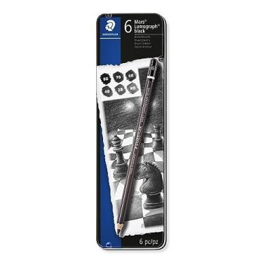 Imagem de Estojo Lápis Grafite de Desenho, Staedtler, Lumograph Black, 100B G6 03, 6 Unidades