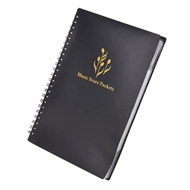 Imagem de SIMBAE Pasta de partitura multifunções Suporte de partitura musical tamanho A4 folha de papel pasta organizadora de arquivos de documentos com 40 bolsos
