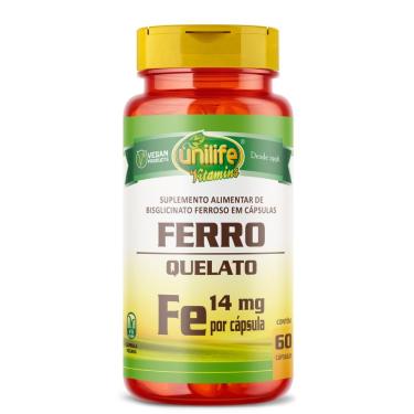 Imagem de FERRO QUELATO 60 CáPSULAS 500MG UNILIFE Unilife Vitamins 