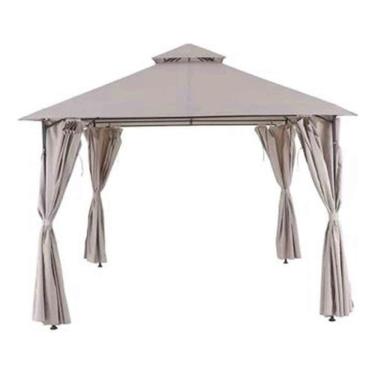 Imagem de Gazebo De Aço Articulado Taupe 2,80x3x3m Com Cortinas