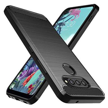 Imagem de Osophter Capa para LG Q70, capa para LG Q730 capa protetora de borracha TPU flexível com absorção de choque para LG Q70/Q730 (preto)