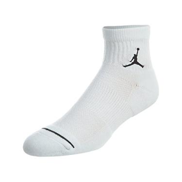 Imagem de Meia unissex Jordan Nike Jumpman de alta intensidade (3 pares) branca/branca/preta/grande (masculino 8-12)