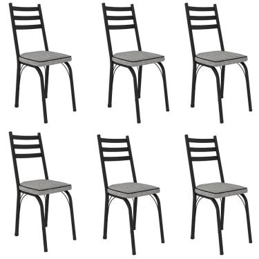 Imagem de Kit 6 Cadeiras Tubular Nara 141 de Aço Cromo