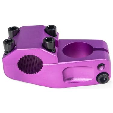 Imagem de MAKELEN Haste de bicicleta para BMX bicicleta liga de alumínio engrenagem fixa haste de bicicleta roxo fosco