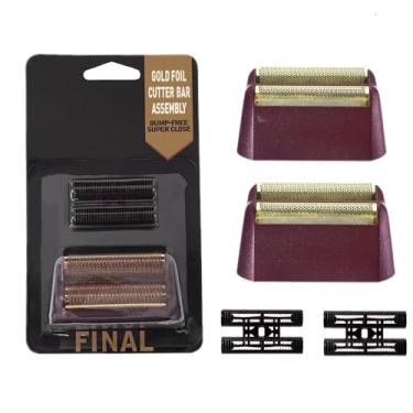 Imagem de 2 peças Profissional Série 5 Estrelas Finale Shaver Shaper Substituição Super Fechado Ouro Foil e Cortador Bar Montagem Compatível com Wahl Shaver Foil Modelo 7043-100, 7031-100(Vermelho)