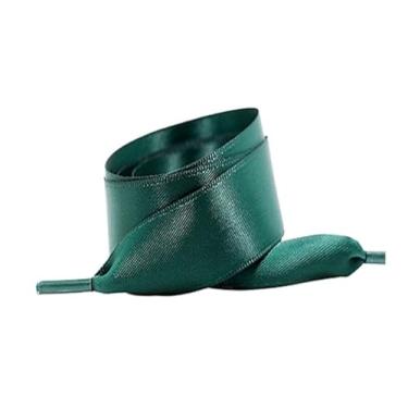 Imagem de Silk Flat Ribbons Sneakers Laces Wedding Unisex Suitable Satin Ided Polyester Smooth Women Candy Shoe ShoeLace (Color : Dark Green, Size : 120cm)