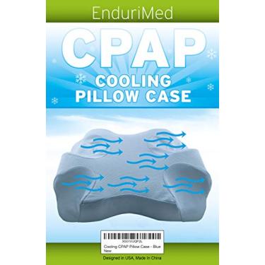 Imagem de Capa de almofada para uso com almofada confortável CPAP resistente - tecido refrescante, azul - tecido refrescante, branco - respirável e refrescante para um sono confortável