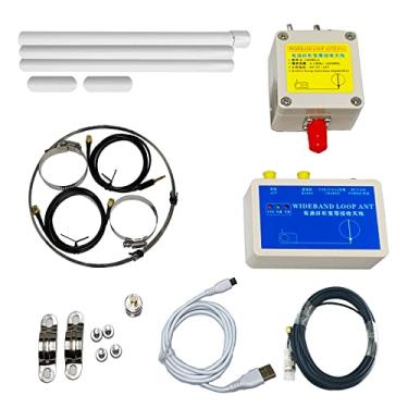 Imagem de GOOZEEZOO Antena de circuito ativo de rádio de ondas curtas K-180WLA 100KHz-180MHz antena de rádio de banda completa LW/MW/SW/FM/VHF 20dBi antena de circuito magnético (alimentador de 10 metros