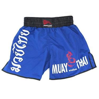 Imagem de Short Calção Uniforme Treino Muay Thai Masculino - G - Azul Royal