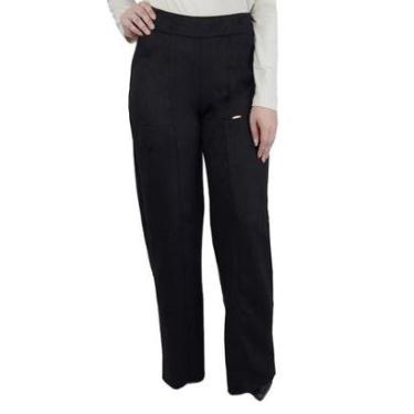 Imagem de Calça Feminina Averzzy Wide Leg Suede Preta - 6410-Feminino