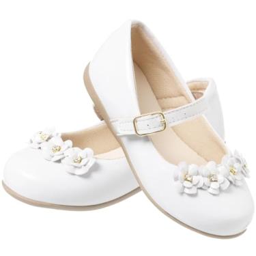 Imagem de Sapatilha Infantil Branca com Laço de Flores para Meninas (Branco, BR, Criança de 4 a 8 anos, Numérico, 26)