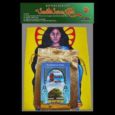 Imagem de Kit Baralho de Tarô Santa Sara com Manual Toalha e Bolsa